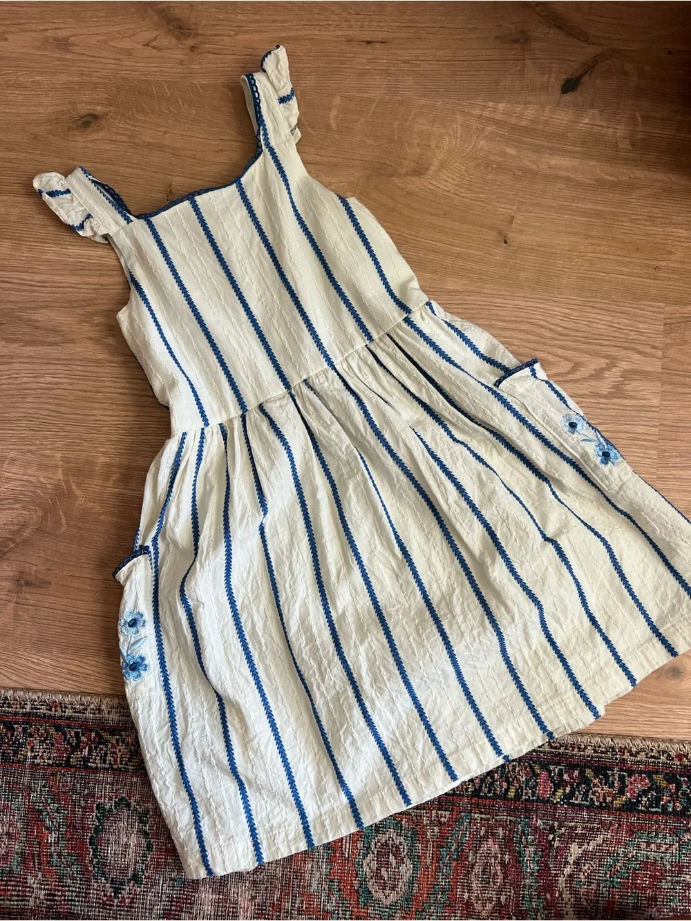 Girls blue stripe dress